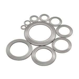 Stainless Steel Serrated Knurled Safety Self Locking Washer With Double Faced