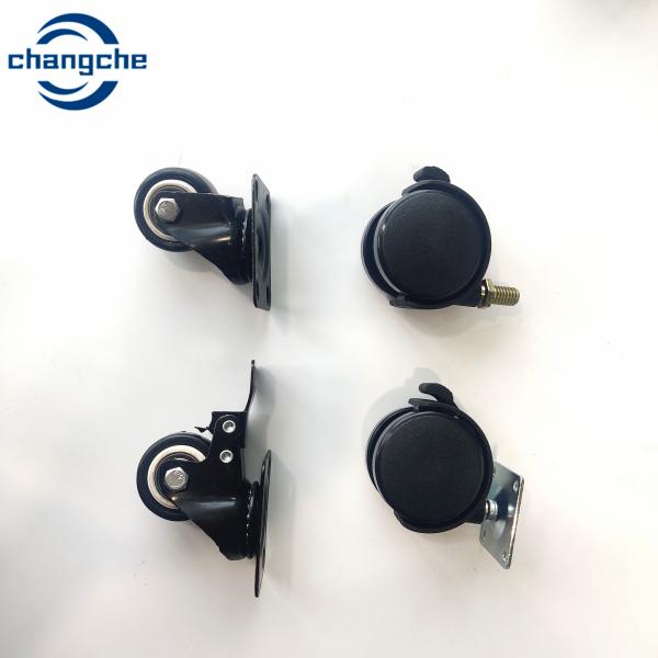 PVC PU Swivel Caster Wheels Threaded Stem Mount For Industrial Applications
