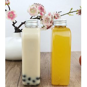 Buy cheap Juice Milk 400ml Flat Plastic Drinking Bottles With Cap from wholesalers
