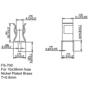 Solder Screw Rivet Mount Heavy Duty Solar Single Pole Cartridge Fuse Holder FS