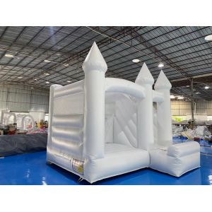 Commercial Combo White Bounce House With Slide Inflatable Bouncer Amusement