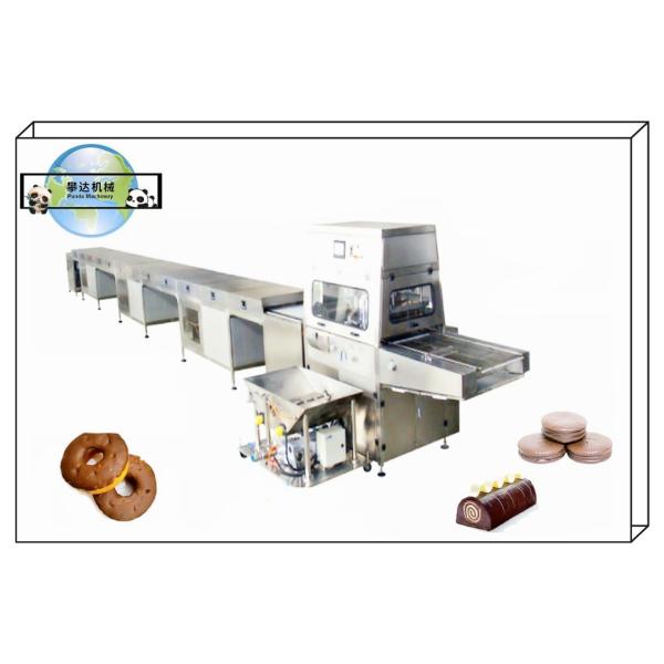 Quality PD400 Complete Chocolate Enrobing Machine Line Complete Chocolate Coating Processing Line Machinery Equipment 150KG/H for sale