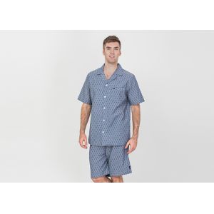 Buy cheap Custom Printed Mens Luxury Sleepwear Chambray Short Sleeve Button Through Shirt from wholesalers