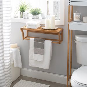 Buy cheap ODM Sustainable Bamboo Towel Rail Rack Wall Mounted Shelf from wholesalers