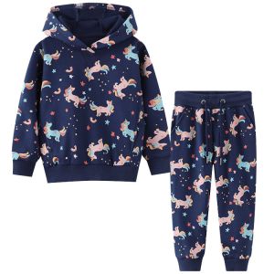 Buy cheap Spring Kids Two Piece Hooded Sweater Trousers 90cm to 140cm from wholesalers