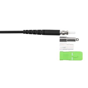 SC APC Pushable to SC APC Fiber Optic Patch Cable Simplex Single Mode OS2 PE 3