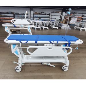 Adjustable Manual Emergency Stretcher Cart with Wheels (Non-Powered)