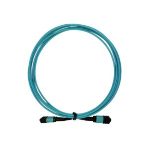 Buy cheap OM3 12 MTP MPO Fiber Optical Patch Cord 40G 3M LSZH SENKO Water Blue Color from wholesalers