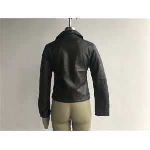 Buy cheap Womens Dark Brown PU Leather Jacket With Plastic Zip Through S M L XL LEDO1727 from wholesalers