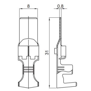 Tin Plating Brass Auto Wire Terminal Connectors Crimping Type DJ613-7.8
