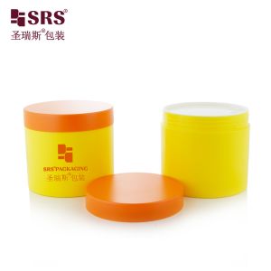 SRS 400g Big Size Single Wall Glossy Facial Mask PP Cream Jar Decoration
