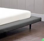 Individual Black Linen Fabric Bed , Linen Upholstered Sleigh Bed