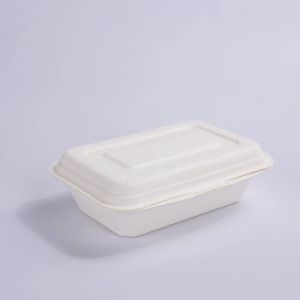 Hotel Microwavable Sugarcane Bagasse Clamshell Disposable Take Away Bagasse