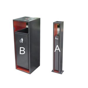 Sustainable Rectangular Steel 50L Park Dustbin