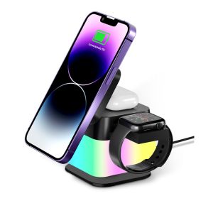 Buy cheap 4-in-1 Rotational Wireless Charging Station with RGB Light from wholesalers