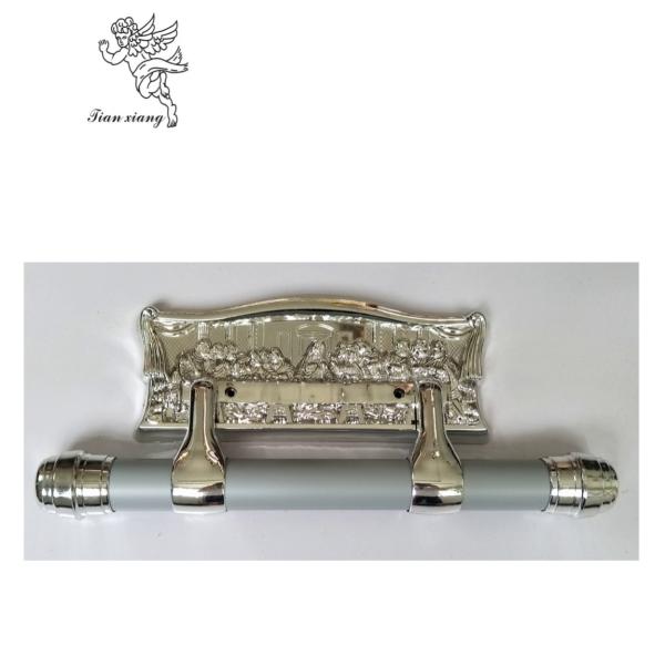 Quality High Polished Silver Swing Coffin Handle With Plastic Panel Covered for sale