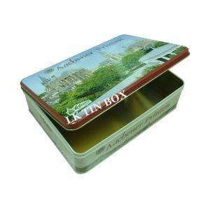Buy cheap 3d Embossed Metal Rectangular Tin Box With Hinged Lid , Rectangular Cookie Tins from wholesalers