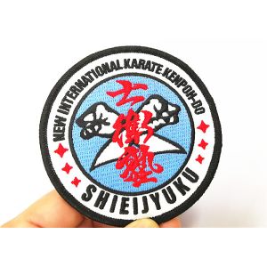 Karate Uniform Embroidered Badge Patches Heat Press Backing Round Shape