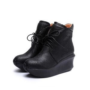 Buy cheap S228 Warm fleece lining, thick bottom, high fashion short boots, handmade leather women's shoes from wholesalers