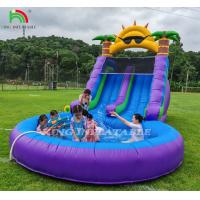 China Double Lane Inflatable Water Slide Combo With Pool Obstacle To Climb Inflatable Pool Slides for sale