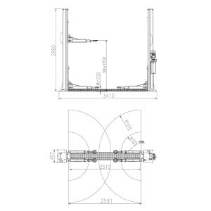 Buy cheap Electrical Release 2 Post 4T Gantry Design Car Lifting Machine from wholesalers