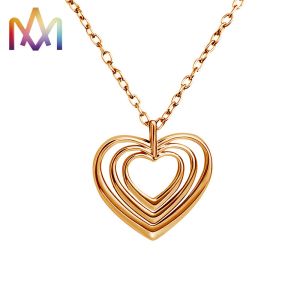 Buy cheap ODM Copper Overlapped Hollow Heart Charm With 50CM Chain from wholesalers