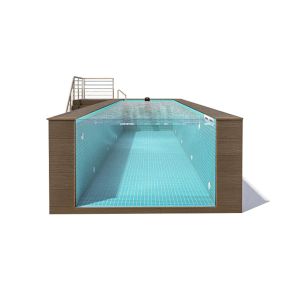 Buy cheap 24m3 Pool Water Capacity Acrylic Swimming Pool Glass Walls with 90mm Thickness from wholesalers