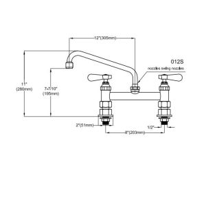 Hot And Cold Single Lever Kitchen 9813-12 Commercial Sink Faucet
