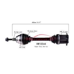 China VW10544 Cv Axle Assy Audi A3 Drive Shaft Front Left Cold Forging Grinding on sale