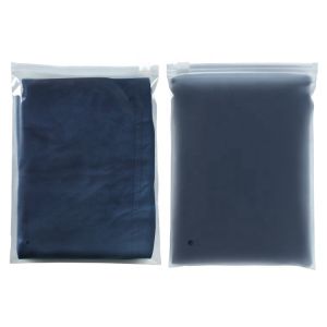 Buy cheap One side transparent one side frosted bag clothing packaging bags plastic zip lock clear plastic bag with zipper from wholesalers