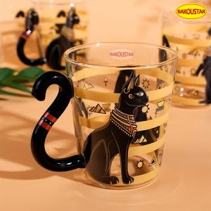 Buy cheap Black Cat Heat Resistant Borosilicate Glass Cup With Handle from wholesalers