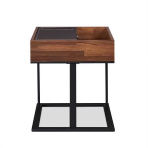 Sara II Espresso Living Room End Tables 27lbs Walnut Sandy Black