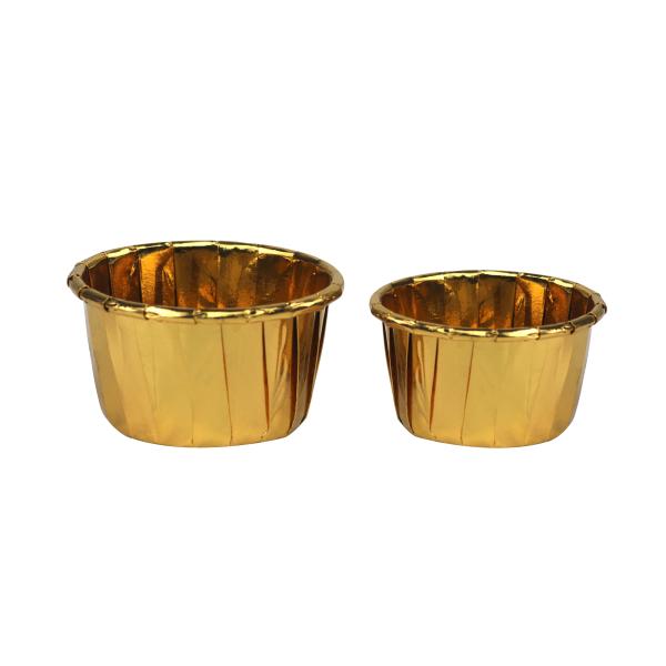 Quality Aluminum Metallic Gold Silver Foil Paper Baking Cups for sale