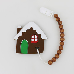 DIY Silicone Christmas Tree Teether , Safe Soft Rubber Beads For Teething