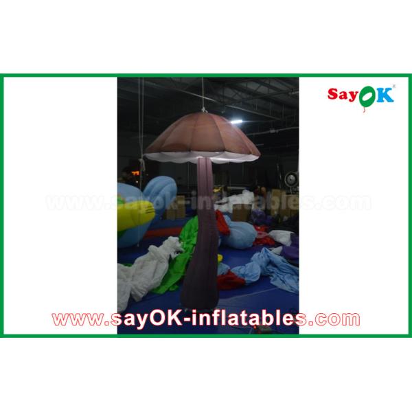 Vivid Brown Inflatable Mushroom with LED light Inside for Show Decoration