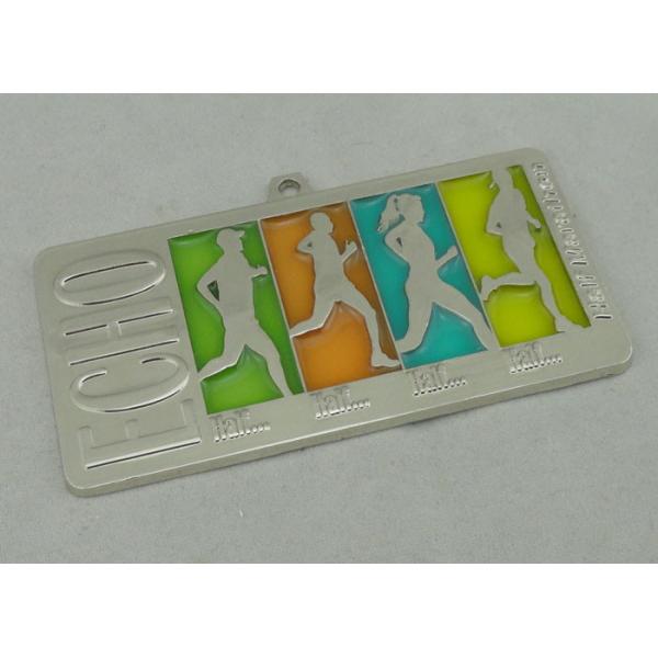 Quality Half Marathon Die Cast Medal by Zinc Alloy , Nickel Plating and Transparent Enamel for sale