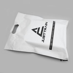 Buy cheap 11x15 Black poly mailers with die-cut handle,plastic handle carry bags, handle plastic bags,mailing bag with handle from wholesalers