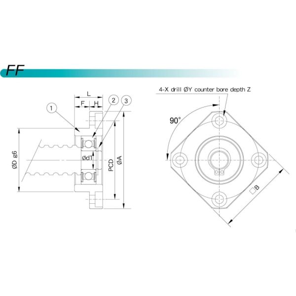 Fixed Side Ball Screw Peripherals Support Unit ISO3408 FK05 With Industrial Grade