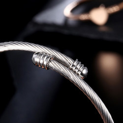 Buy cheap Goldplated Stainless Steel Bangle Charm Bracelets Endless Insert ODM from wholesalers