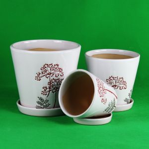 Buy cheap Drainage Ceramic Pots For Round Plants Easy Maintenance from wholesalers