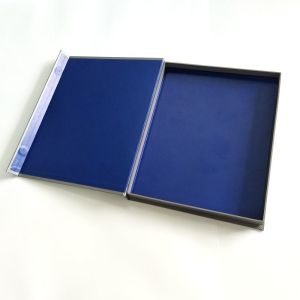 Buy cheap Gold Foil Packaging Book Shaped Box Matte Silver Logo  For Documents Magnetic Closure from wholesalers