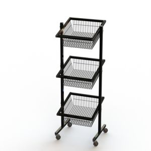 Buy cheap Iron Wire Grocery Display Stands With Wheels Knockdown Structure from wholesalers