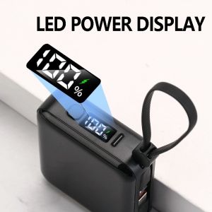 Buy cheap Portable Mini Power Bank 10000mAh 35W Super Fast Charging Power Banks With LED Display Built in Double-Cable Power Bank from wholesalers