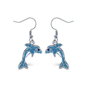 China 1Puzzled Sparkling Dolphin Necklace and Earrings Set Charming Necklace and Earring Set - Ocean on sale
