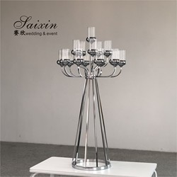 Buy cheap 16 Arm Gold Wedding Metal And Crystal Candelabra Tall 140CM from wholesalers