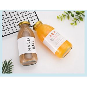 Buy cheap Round Glass Beverage Bottle 300ml 350ml 500ml Yoghurt Milkshake Milk With Label from wholesalers