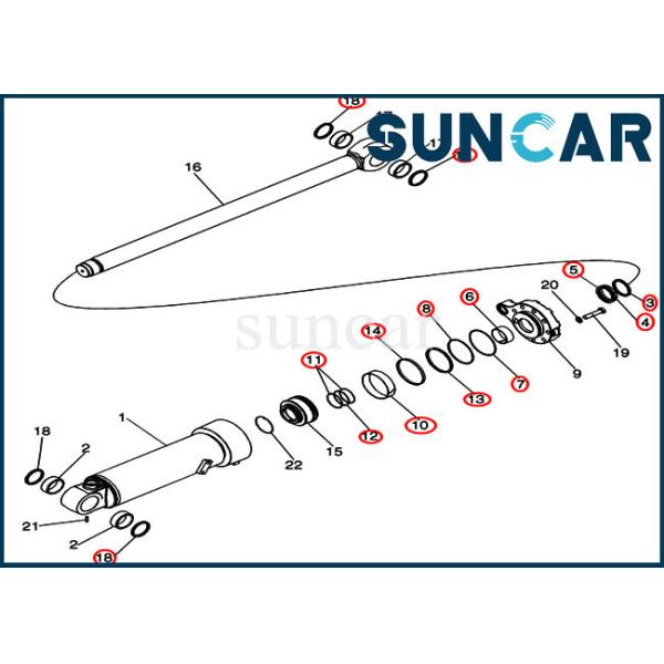 Buy cheap Tilt Hydraulic Repair Kit 87529743 Bucket Cylinder Oil Seal Kit Fits 921F 821E Wheel Loader Case from wholesalers