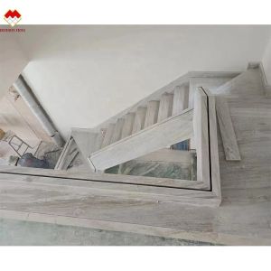 China White Wood Look Marble Tiles Stair Follow Veins for a Versatile and Timeless Design on sale