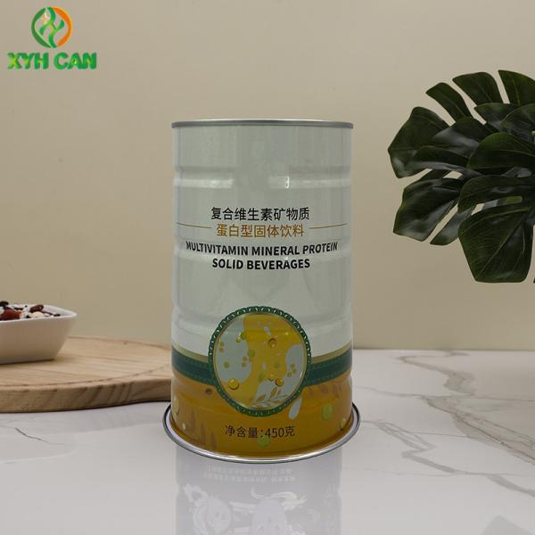 Quality Brushing Polishing Empty Tin Boxes CMYK Round For Milk Powder Bread for sale
