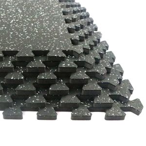 0.79 Inch Gym Flooring For Home Gym, 6 Tiles Exercise Equipment Mats With Rubber
